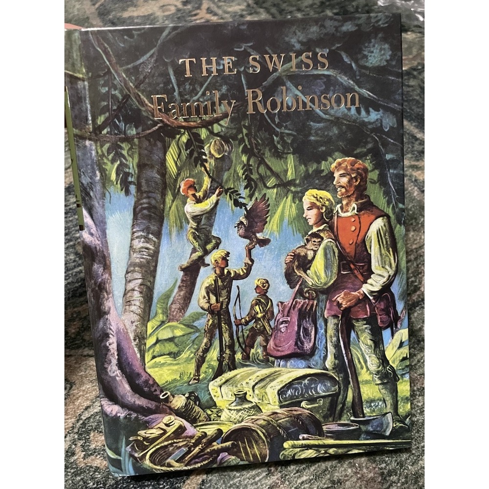 VINTAGE SWISS FAMILY ROBINSON HARDCOVER BOOK JR. EDITION GROSSET & DUNLAP 1998